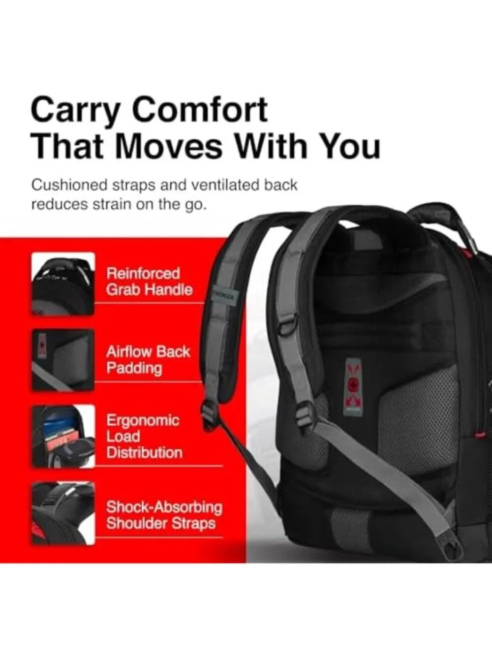 Stylish 16-Inch Laptop Backpack for Men & Women, Black/Grey, Durable & Versatile